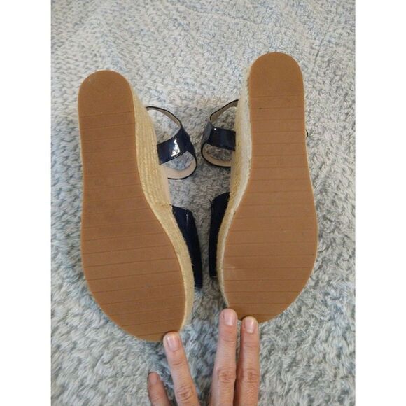 Kenneth Cole Suede Sandals Blue Sz 8 Boho Summer Espadrille - Picture 7 of 9